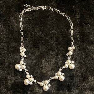 Elegant Silver Pearl Necklace